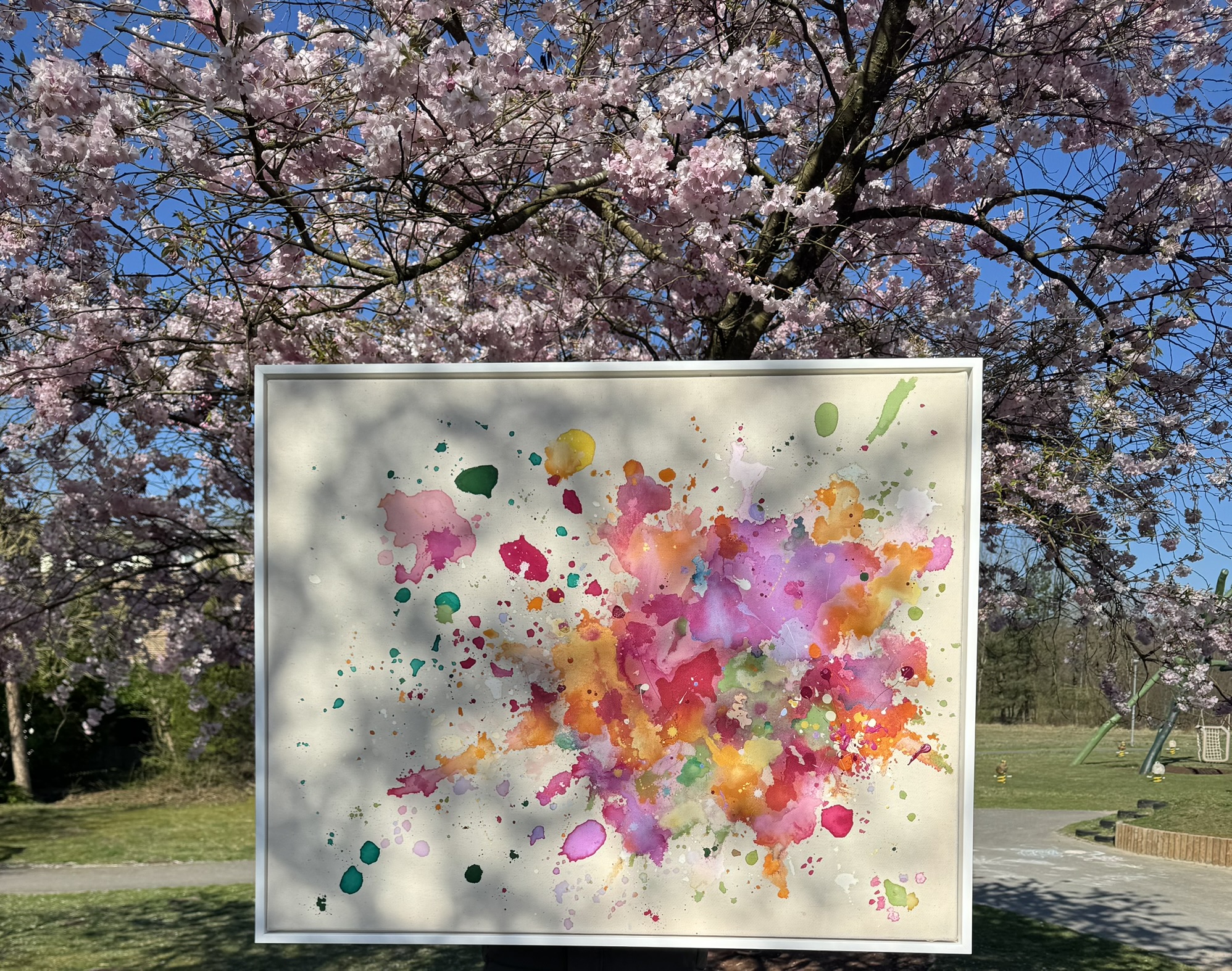 Schöner Tag, 2025, Acryl auf roher Baumwollleinwand, Ansicht 4